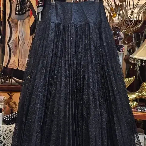 [BUNJANG] BP. Lace Black Long Pleated Skirt / BP. 레이스블랙 롱 플리츠 스커트