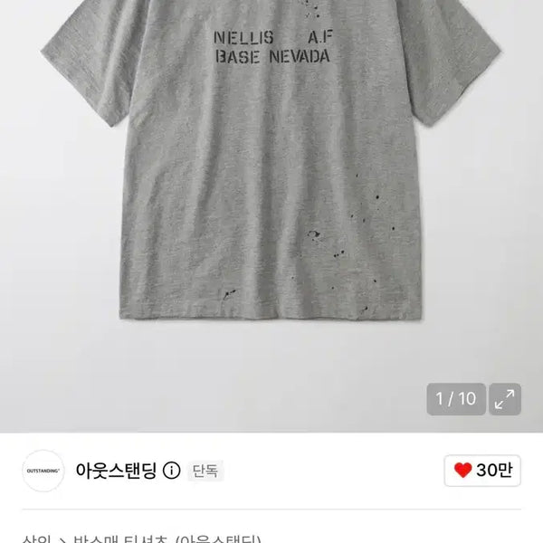 [BUNJANG] Outstanding MIL SERIES TEE (NELLIS) XL / (새상품) 아웃스탠딩 MIL SERIES TEE (NELLIS) XL
