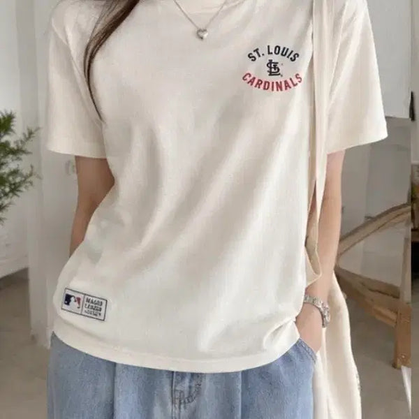 [BUNJANG] MLB St. Louis Cardinals Short Sleeve T-Shirt Ivory / MLB 세인트루이스 카디널스 반팔 티셔츠 아이보리