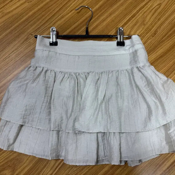 [BUNJANG] Linen Ruffle Mini Skirt / 린넨 캉캉 미니스커트