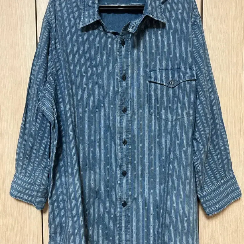 [BUNJANG] Polo Ralph Lauren Indigo Pattern 7-Sleeve Shirt / 폴로 랄프로렌 인디고 패턴 7부 셔츠 L