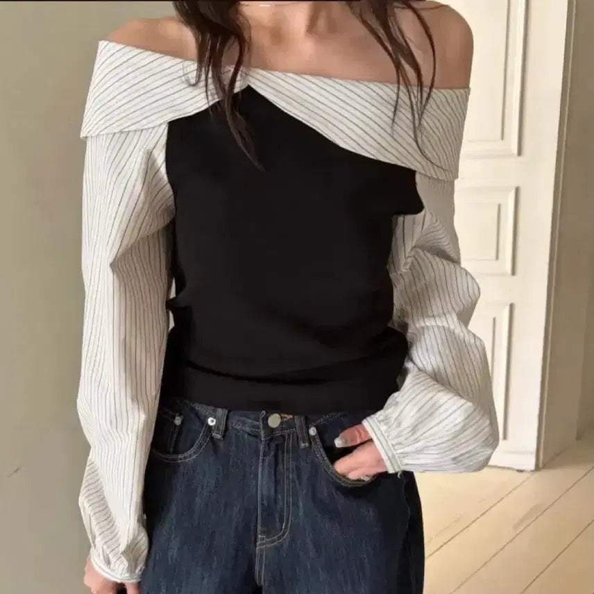 [BUNJANG] Poster Sprite Off-Shoulder Blouse / 포스터 Poster 파넛 스프라이트 오프숄더 블라우스