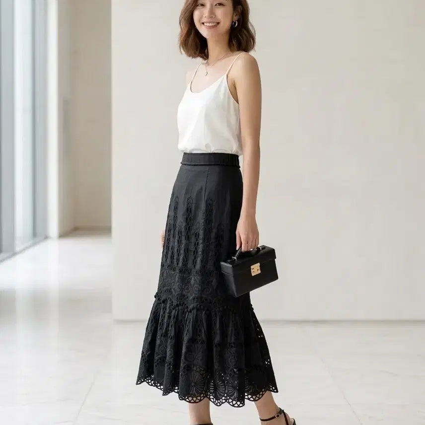 [BUNJANG] FAYEWOO Lace Mermaid Skirt / 페이우(FAYEWOO) 레이스 머메이드 스커트 S | 실크혼방 | 정가 25만원대