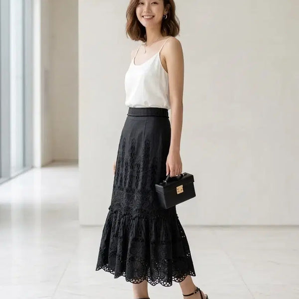 [BUNJANG] FAYEWOO Lace Mermaid Skirt / 페이우(FAYEWOO) 레이스 머메이드 스커트 S | 실크혼방 | 정가 25만원대