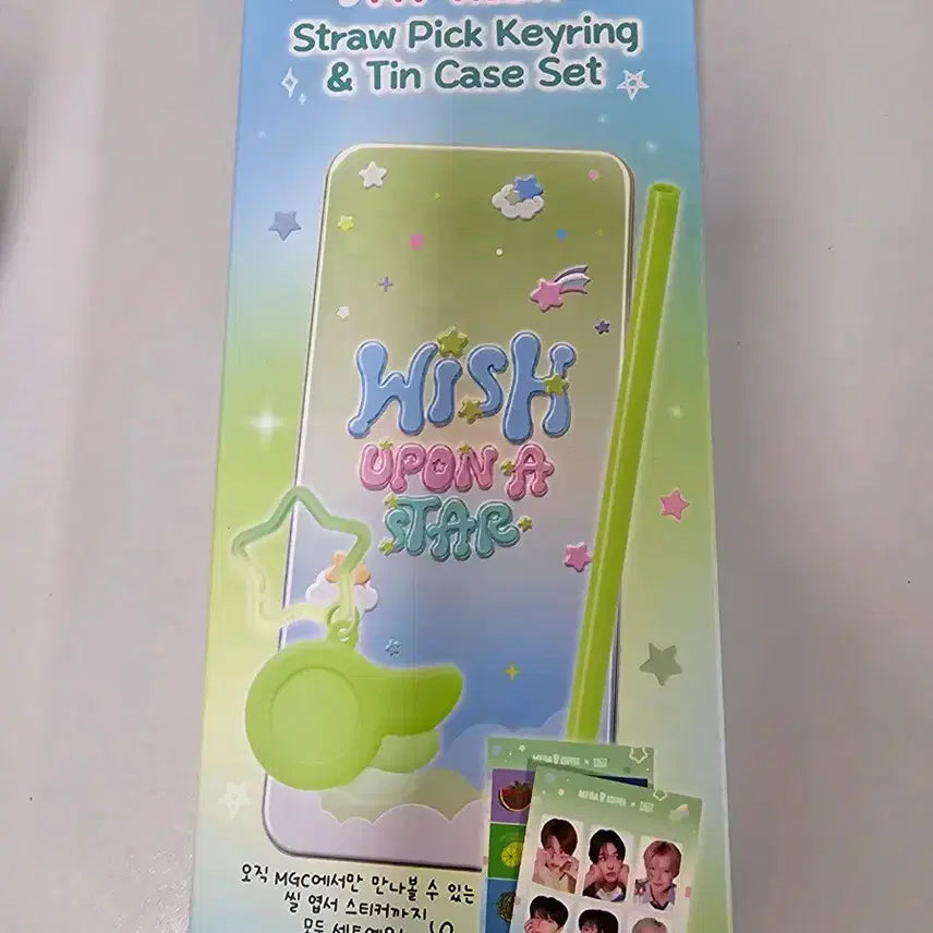 [BUNJANG] NCT Wish Mega Coffee Straw Pick Keyring & Tin Case Set / MY WISH 스트로우픽 키링 & 틴케이스 세트 엔시티 위시 메가커피 nct wish