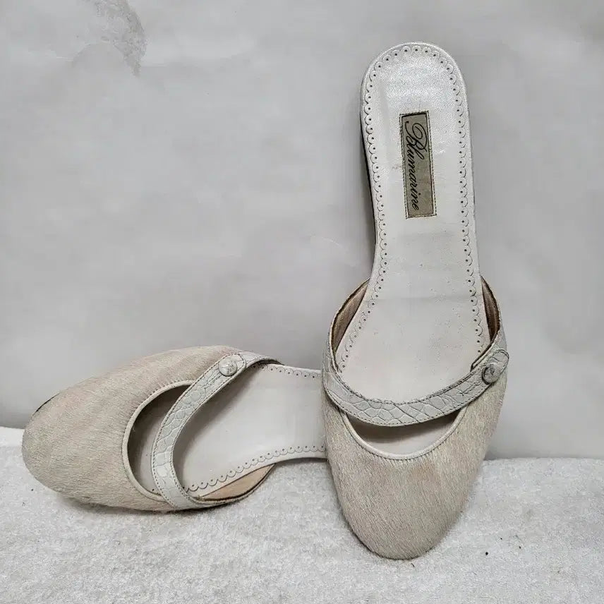 [BUNJANG] Blumarine Ostrich Leather Slippers / 블루마린송치슬리퍼(무료배송)