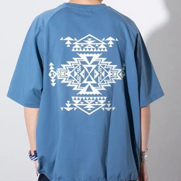 [BUNJANG] Pendleton Harding Crewneck T-Shirt Native Navajo Pattern Blue / PENDLETON 펜들턴 네이티브 나바조패턴 나그란 하딩 크루넥 반팔티L~105