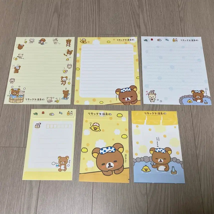 [BUNJANG] Classic Rilakkuma Onsen Letter Set / 고전 리락쿠마 온천 편지지 편지봉투 편선지 지류 문구류