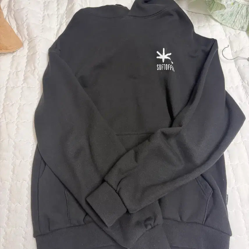 [BUNJANG] Soft Office Sweat Hoodie Black L / 소프트오피스 soft office 스웻 후드 블랙 L
