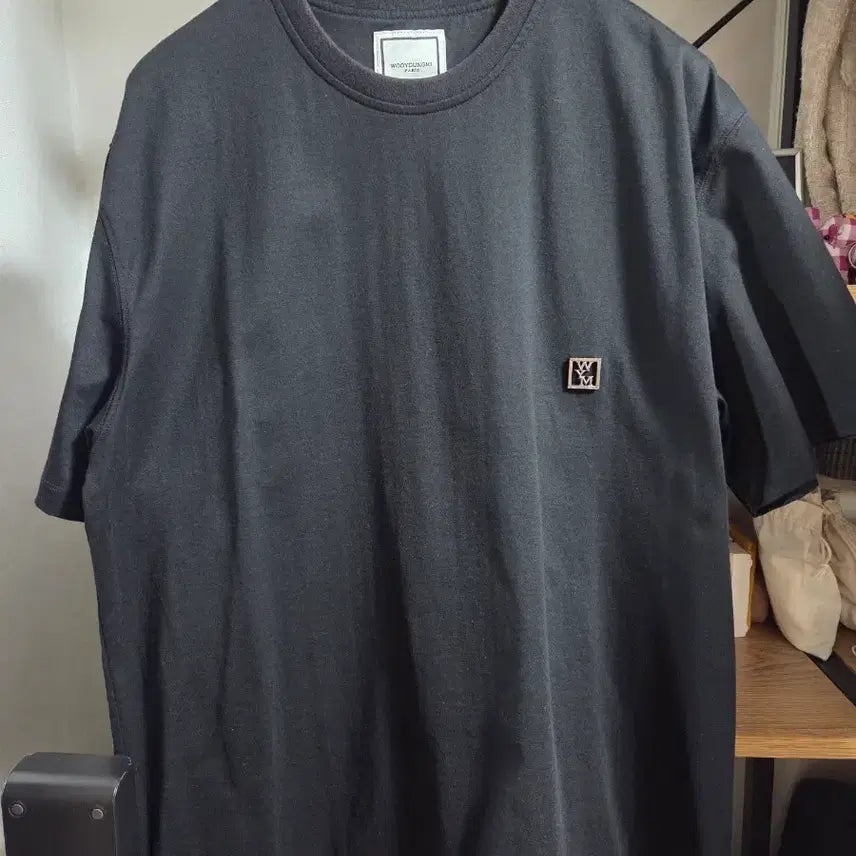 [BUNJANG] Wooyoungmi String Short Sleeve T-Shirt Black 48 / 우영미 스트링 반팔 티셔츠 블랙 48