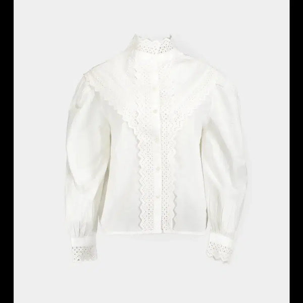 [BUNJANG] Recoyoted Paris White Lace Blouse / 레코요테드파리 화이트 레이스 블라우스 34