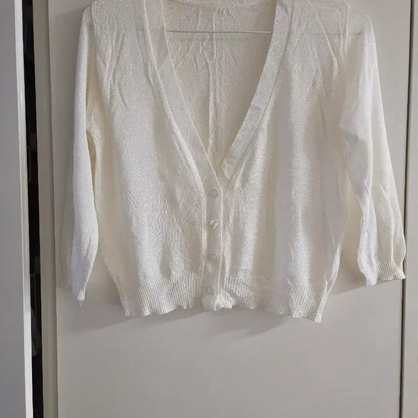 [BUNJANG] Ivory Linen Summer Cardigan / 아이보리색   린넨 여름가디건