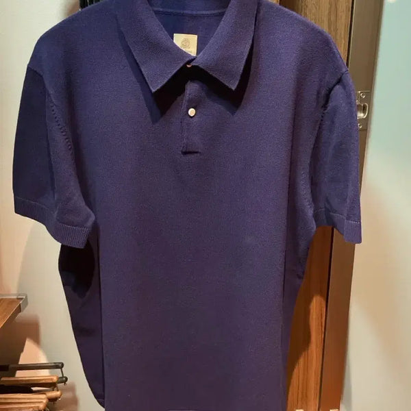 [BUNJANG] Bastong 307 Indigo M (24SS) Egyptian Cotton Knit Polo / 바스통 307 인디고 M (24SS)