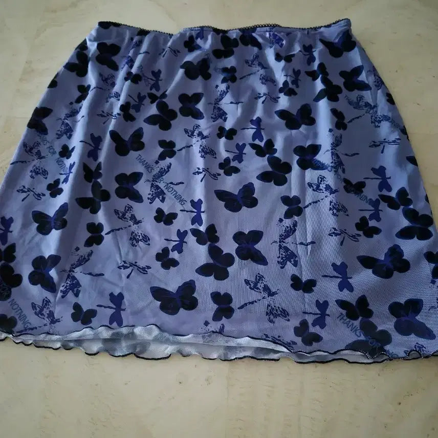 [BUNJANG] Butterfly Pattern Midi Skirt / 나비 패턴 반팔 스커트