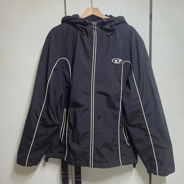 [BUNJANG] Diesel J-Hyves Contrast Piping Windbreaker Jacket / 디젤 바람막이 J-하이브스 콘트라스 트 파이핑 윈드브레이커