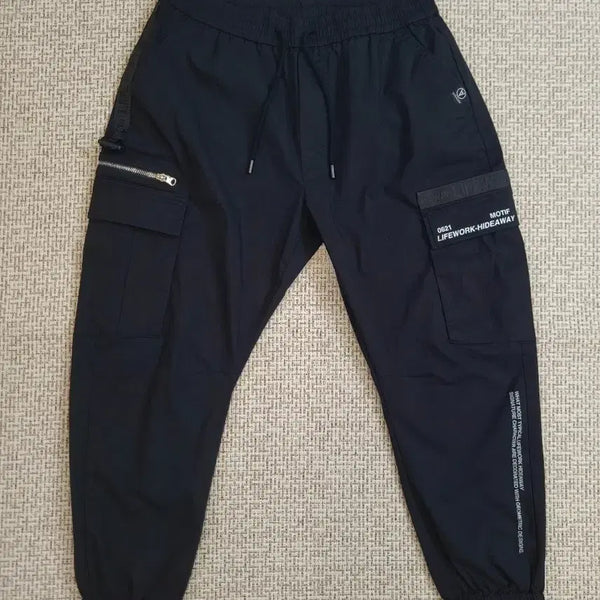 [BUNJANG] Life Work Black Cargo Jogger Pants / 라이프워크 블랙 카고 조거팬츠 L