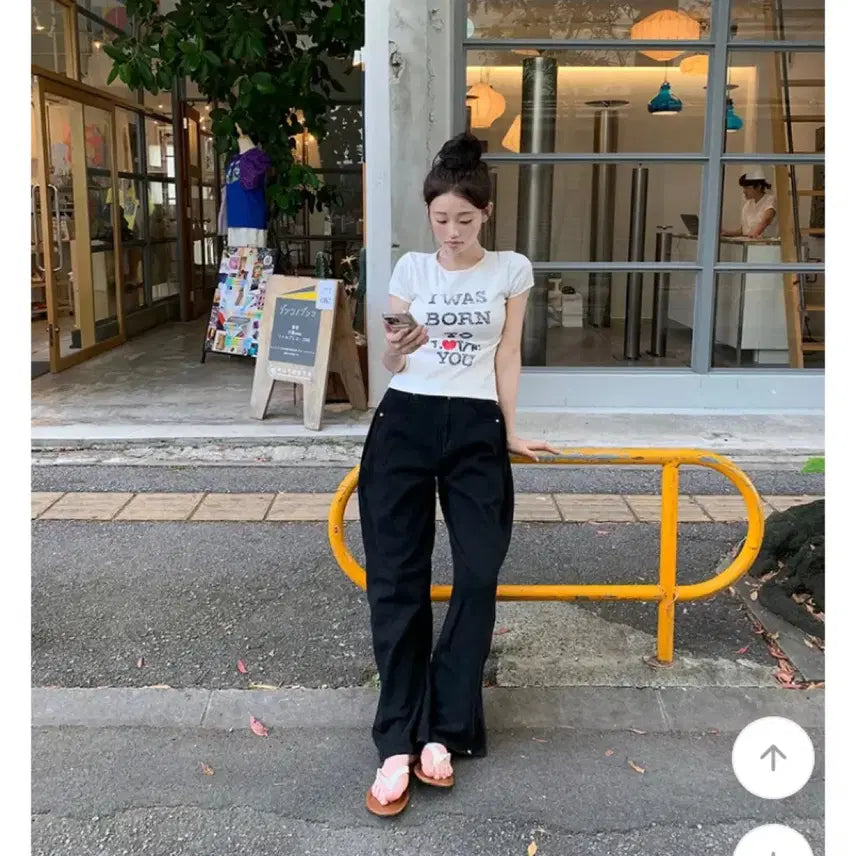 [BUNJANG] Young & Rich Wide Curve Pants Black / 영앤리치 와이드 커브 팬츠 - pt 블랙