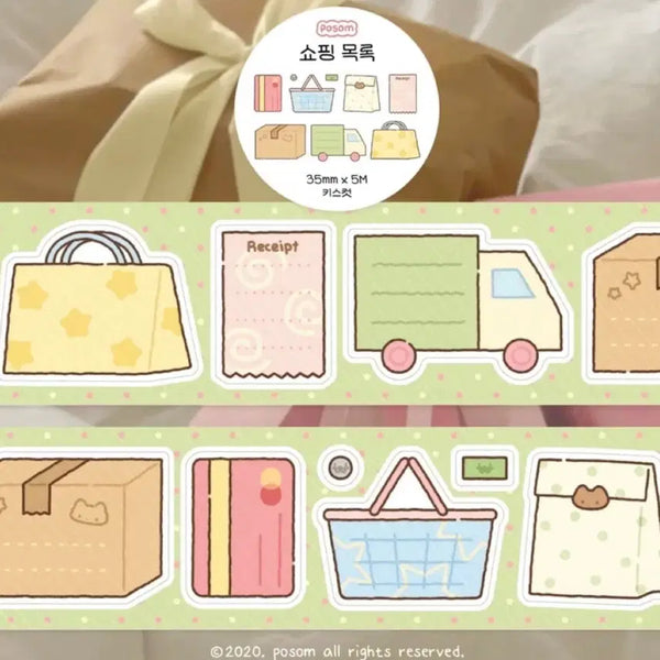 [BUNJANG] POSOM Shopping List Kiss Cut Stickers / 포솜 쇼핑목록 키스컷