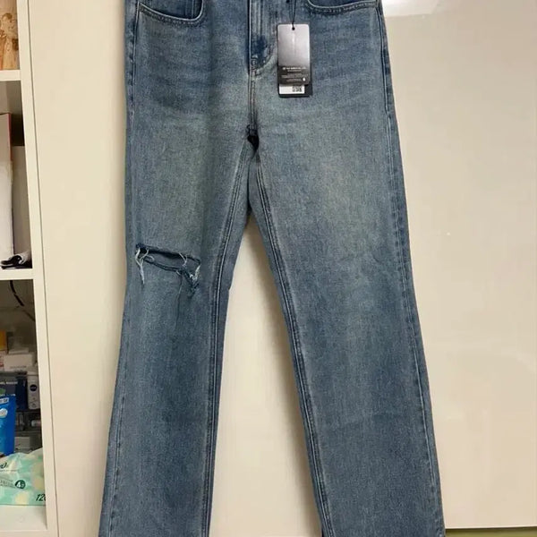 [BUNJANG] Musinsa Standard Slash Straight Denim Pants Light Indigo 32 / 새제품 무신사 스탠다드 슬래시 스트레이트 데님 팬츠 라이트 인디고 32