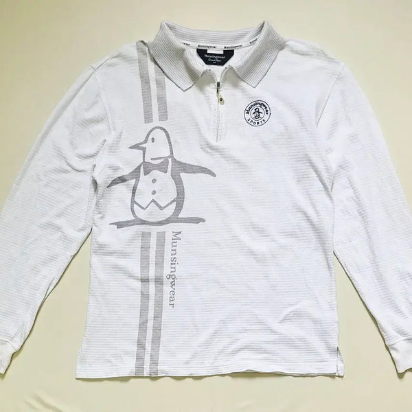 [BUNJANG] Munsingwear Penguin Golf Long Sleeve T-Shirt White / 먼싱웨어 펭귄 골프 긴팔 티셔츠 화이트