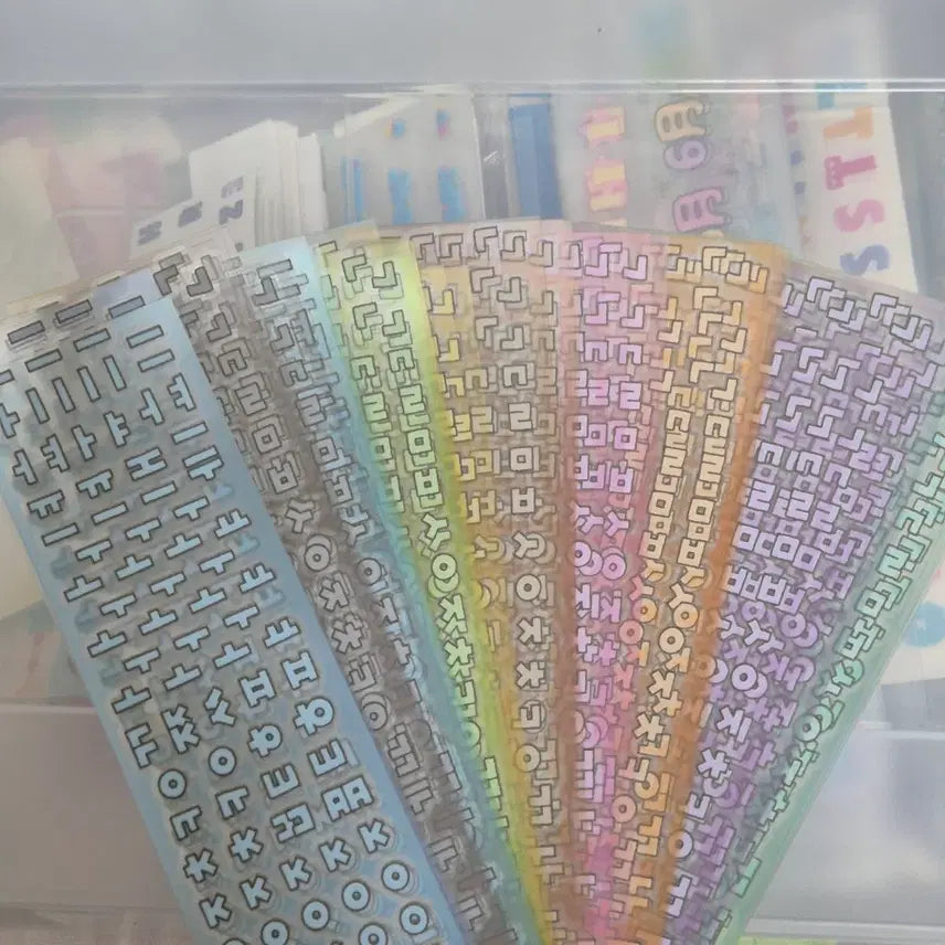 [BUNJANG] Korean Alphabet Number Kiss Cut Stickers / 한글 숫자 키스컷