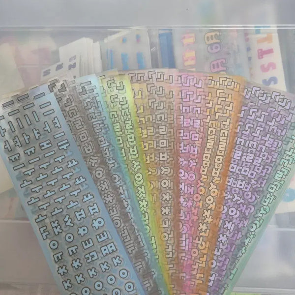[BUNJANG] Korean Alphabet Number Kiss Cut Stickers / 한글 숫자 키스컷