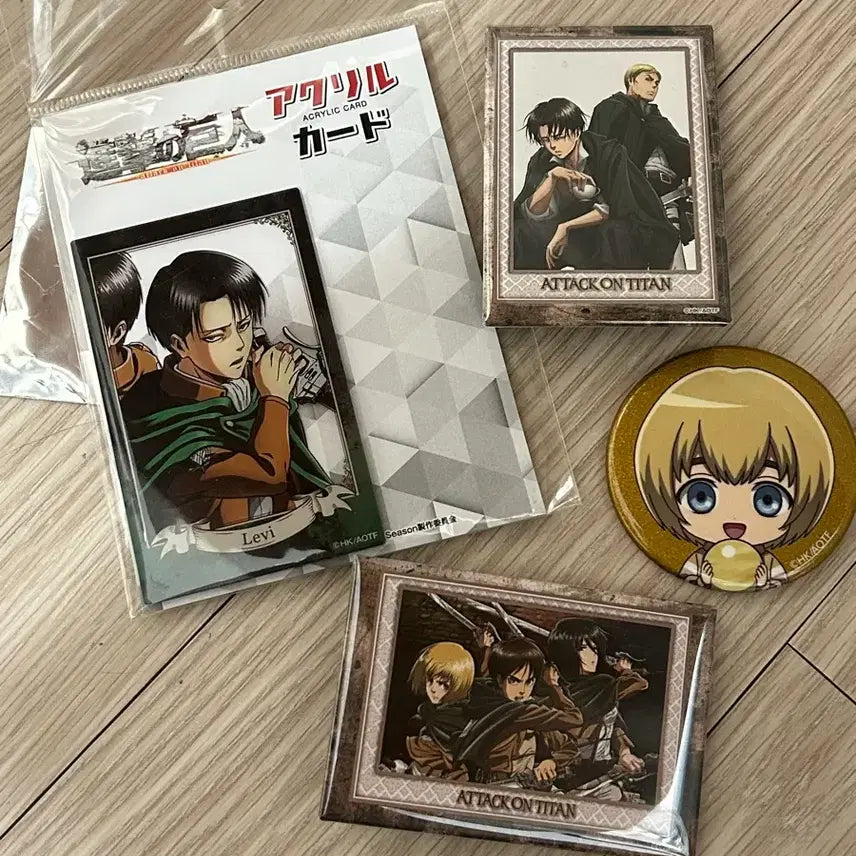 [BUNJANG] Attack on Titan Acrylic Card Goods Set Levi Armin Mikasa / 진격의 거인 아크릴 카드 굿즈 세트 리바이 아르민 미카사