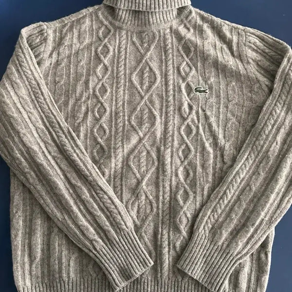 [BUNJANG] Lacoste Cable Knit Turtleneck L / 라코스테 케이블 니트 터틀넥 L