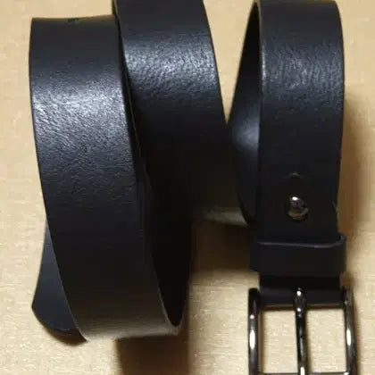 [BUNJANG] Black Leather Belt Waist 33-37 / 블랙컬러 가죽벨트 허리33-37까지