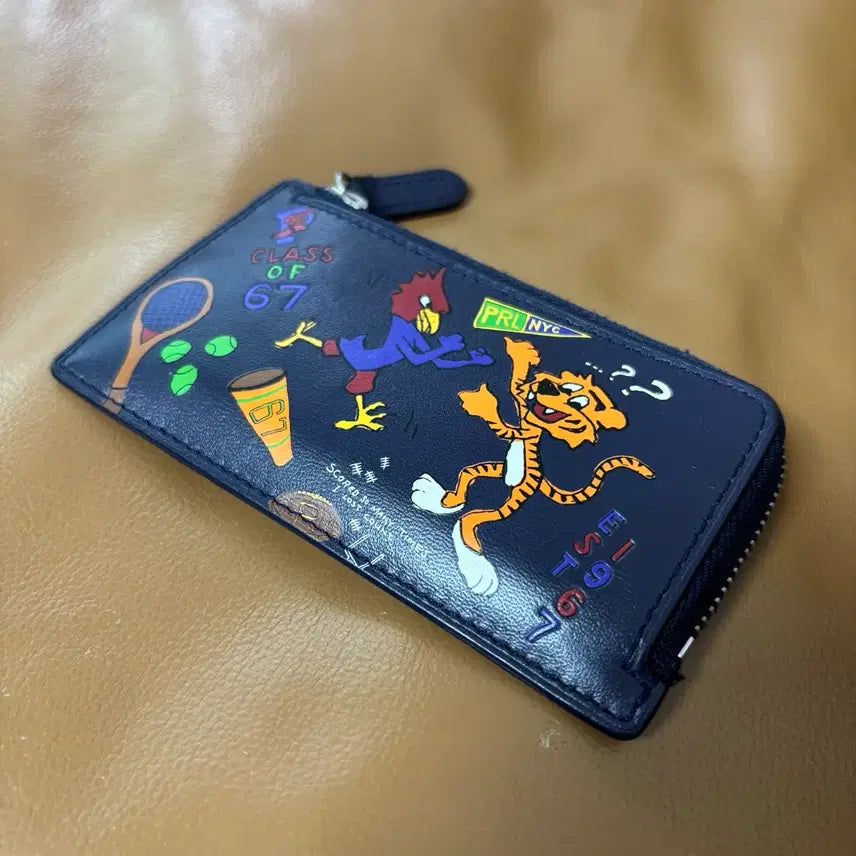 [BUNJANG] Polo Ralph Lauren Leather Character Card Wallet Navy / 폴로 랄프로렌 레더 캐릭터 카드 지갑 월렛 네이비