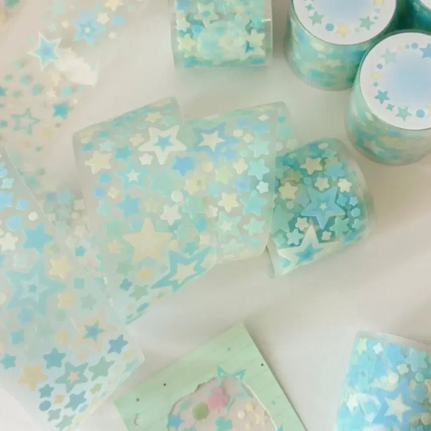 [BUNJANG] Sanshin Studio Blue Star Kiss Cut Sticker / 산신 스튜디오 - 블루 스타 키스컷