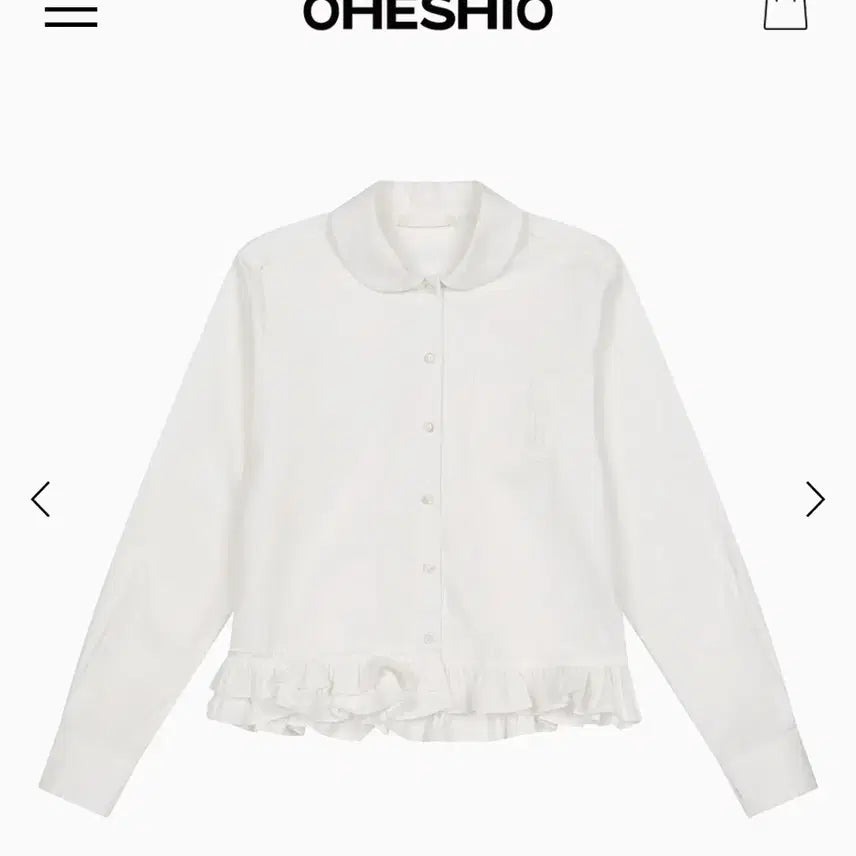 [BUNJANG] OHEHIO Frill Pocket Blouse Ivory / 오헤시오 프릴 포켓 블라우스 아이보리
