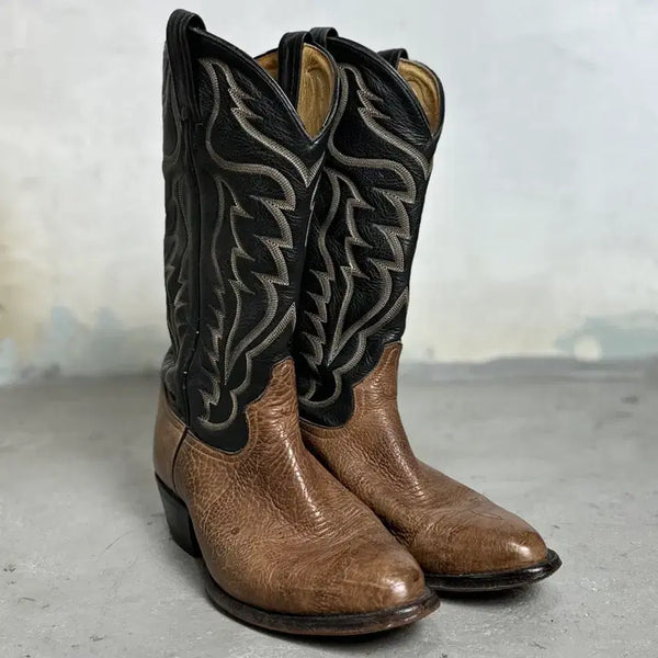 [BUNJANG] Tony Lama 90s Vintage Buffalo Leather Two-Tone Cowboy Western Boots / [270] 90's 빈티지 토니라마 카우보이 웨스턴 부츠 버팔로 레더 투톤