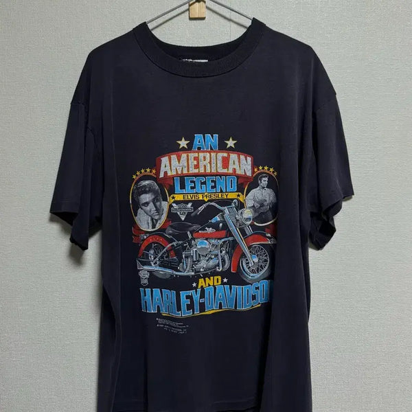 [BUNJANG] 1987 Elvis Presley x Harley-Davidson Collaboration T-Shirt / 80s Elvis Presley & Harley davidson 티셔츠