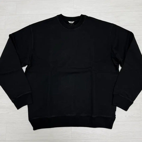 [BUNJANG] Black Acrylic Boxy Sweatshirt / 아크릴 박시 스웻셔츠 맨투맨 블랙 4사이즈