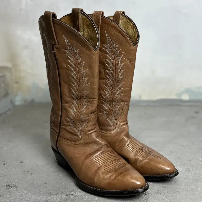 [BUNJANG] 00s Tony Lama Safari Leather Cowboy Western Boots / [275] 00's 빈티지 토니라마 카우보이 웨스턴 부츠 사파리 레더