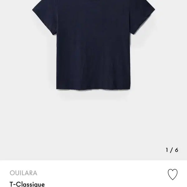[BUNJANG] Ouilara T-Classique Classic Plain T-Shirt Navy / 위라라 T-Classique 클래식 티 무지 티셔츠 네이비