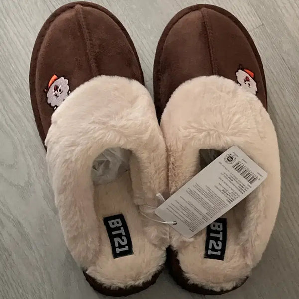 [BUNJANG] BT21 RJ Plush Slippers Size 250 / BT21 해피 털 슬리퍼 알제이250