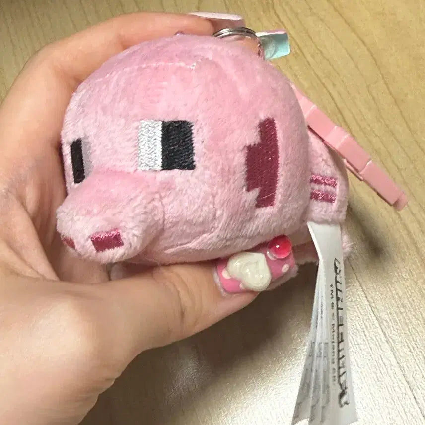 [BUNJANG] Minecraft Pink Pig Plush Keychain / 마인크래프트 핑크돼지 인형 키링