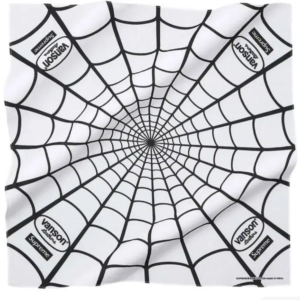 [BUNJANG] Supreme x Vanson Leathers Spider-Man Bandana White / 슈프림 x 밴슨 레더 스파이더맨 반다나 화이트