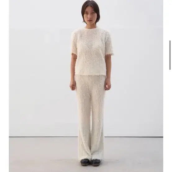[BUNJANG] TEAK Boucle Knit Top - Ivory / 티크 부클 니트 탑 아이보리