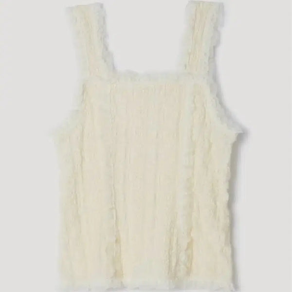 [BUNJANG] Pesto Lace Sleeveless Top / 페스토 레이스 슬리브리스 탑