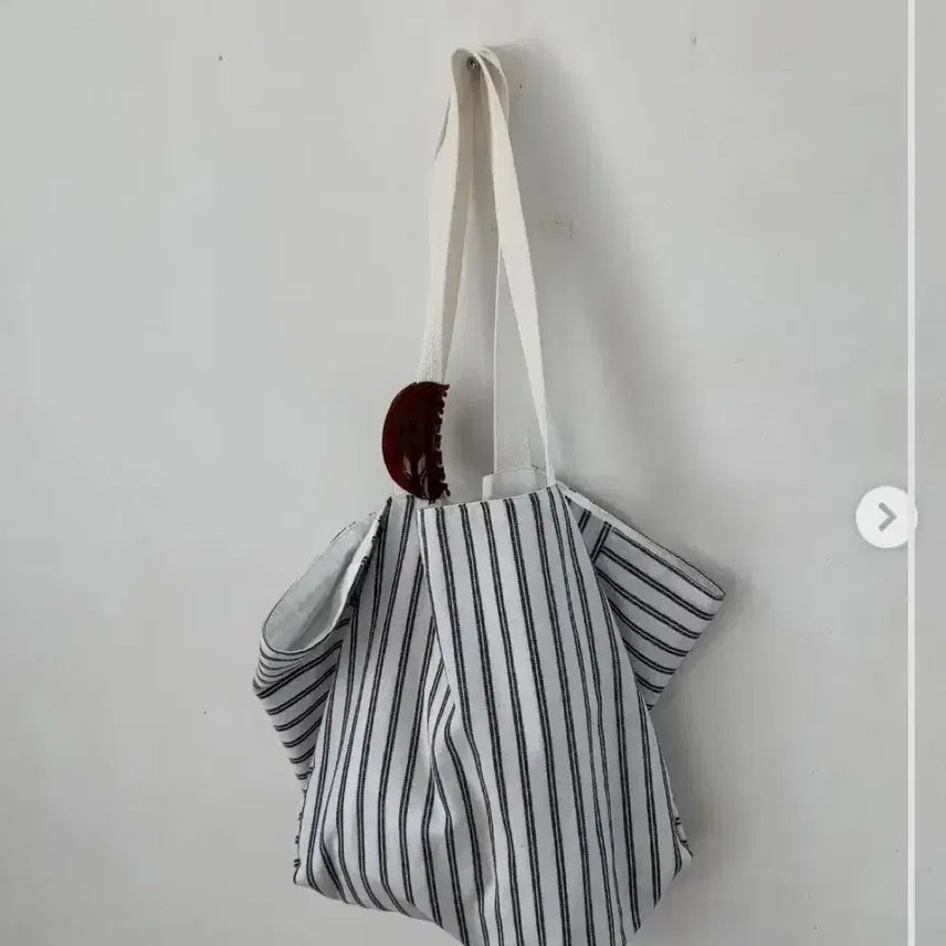 [BUNJANG] Thanat Stripe Canvas Bag Navy / 타낫 스트라이프 캔버스 백 네이비 새상품