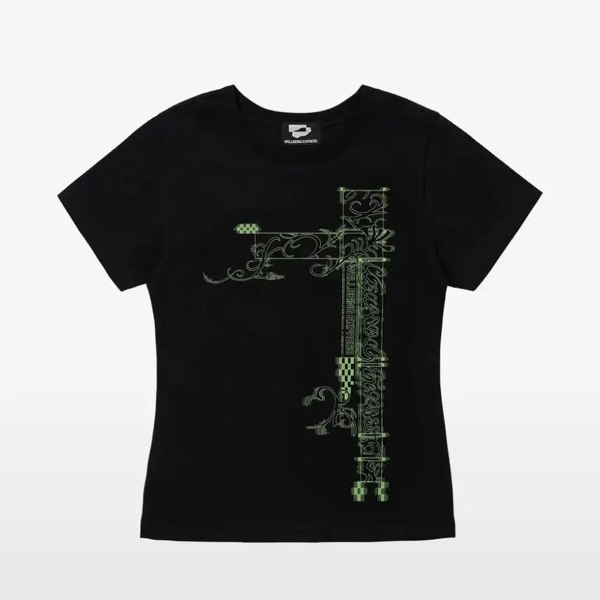 [BUNJANG] Wellbeing Express Hybrid Tattoo T-Shirt Black / 웰빙익스프레스 하이브리드 타투 반팔티 블랙