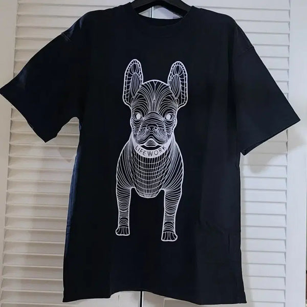 [BUNJANG] Life Work Graphic T-Shirt - Black (Dog Print) / 라이프워크 반팔티 강아지 프린팅 블랙