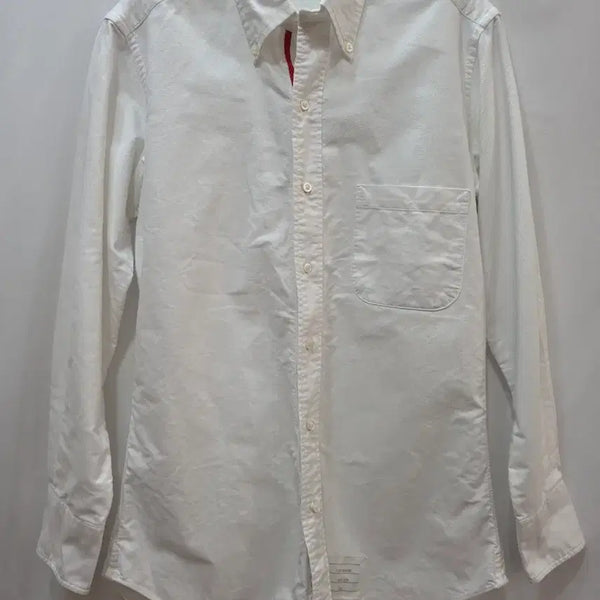 [BUNJANG] Thom Browne White Oxford Hidden Tricolor Stripe Shirt / (징품)톰브라운 화이트 옥스포드 히든 삼색선 셔츠