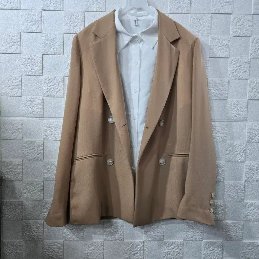 [BUNJANG] It Michaa Double Button Jacket Beige / 잇미샤 더블 버튼  출근룩 하객룩 모임룩  새상급