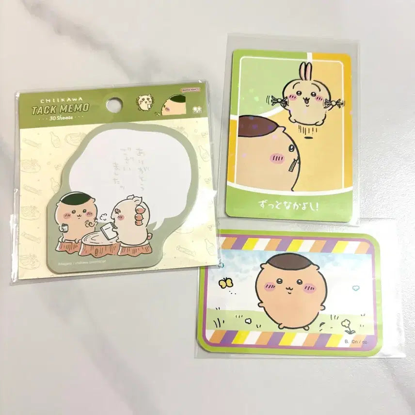 [BUNJANG] Chiikawa Kurimanju Memo Pad and Card Set / 치이카와 쿠리만쥬 메모지 카드 세트
