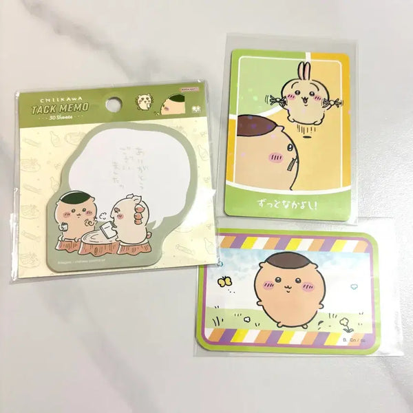 [BUNJANG] Chiikawa Kurimanju Memo Pad and Card Set / 치이카와 쿠리만쥬 메모지 카드 세트