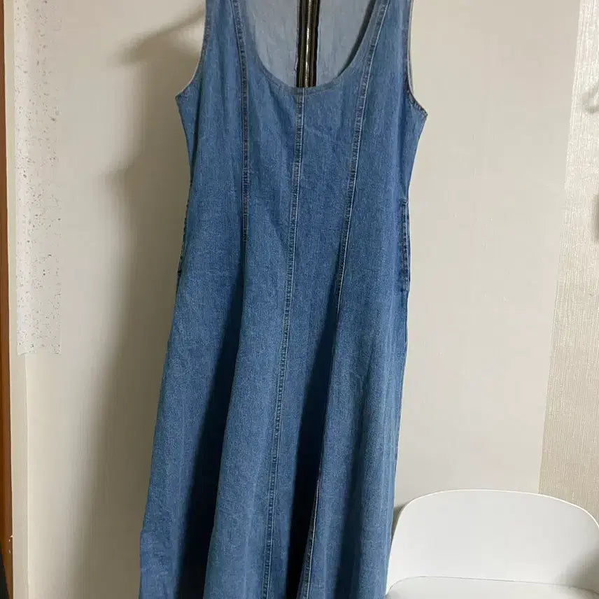 [BUNJANG] Denim Sleeveless Long Dress / 청 나시 롱원피스 프리